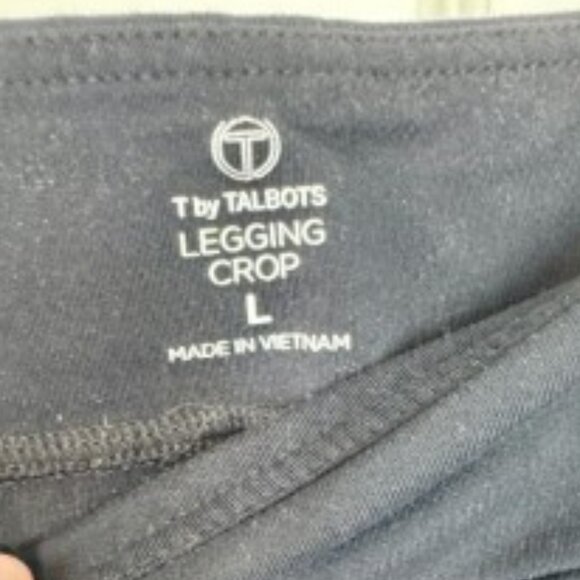 T by Talbots Legging Crop Black L - Picture 2 of 3